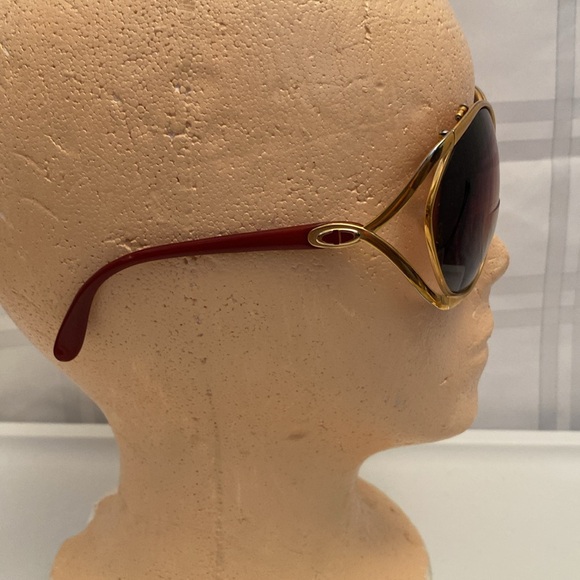 Vintage Dior Butterfly 2056 Gold and Red Frame Oversized Prescription Sunglasses - Picture 3 of 15